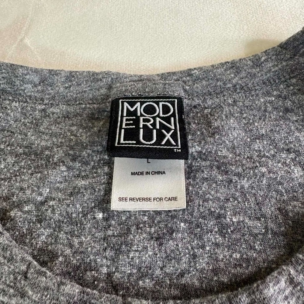Modern Lux Tank Top Womens Large L Gray Road Trip Warrior Graphic High Neck - Picture 5 of 5